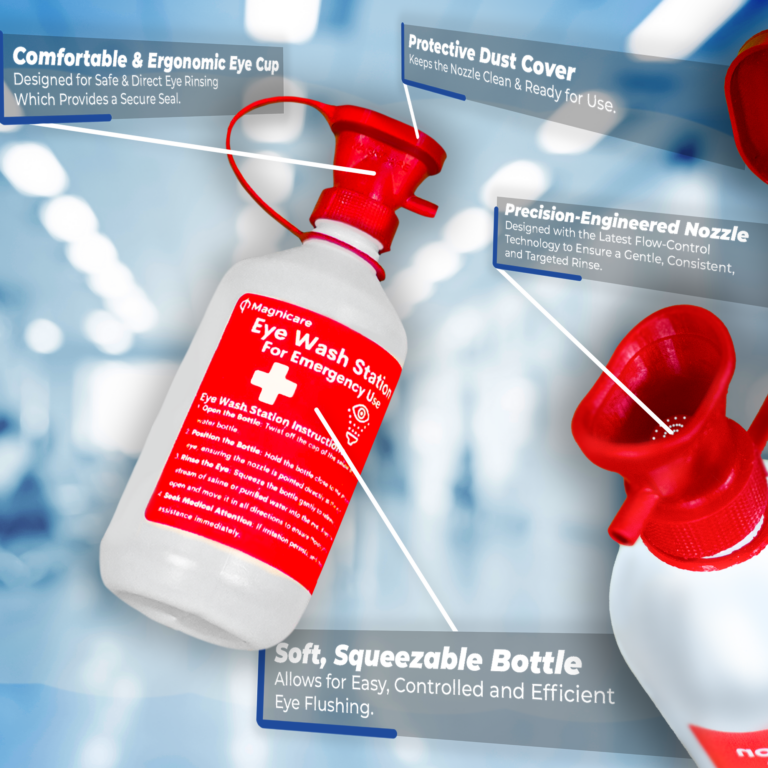 Magnicare Ergonomic Eye Wash Bottle Features_
